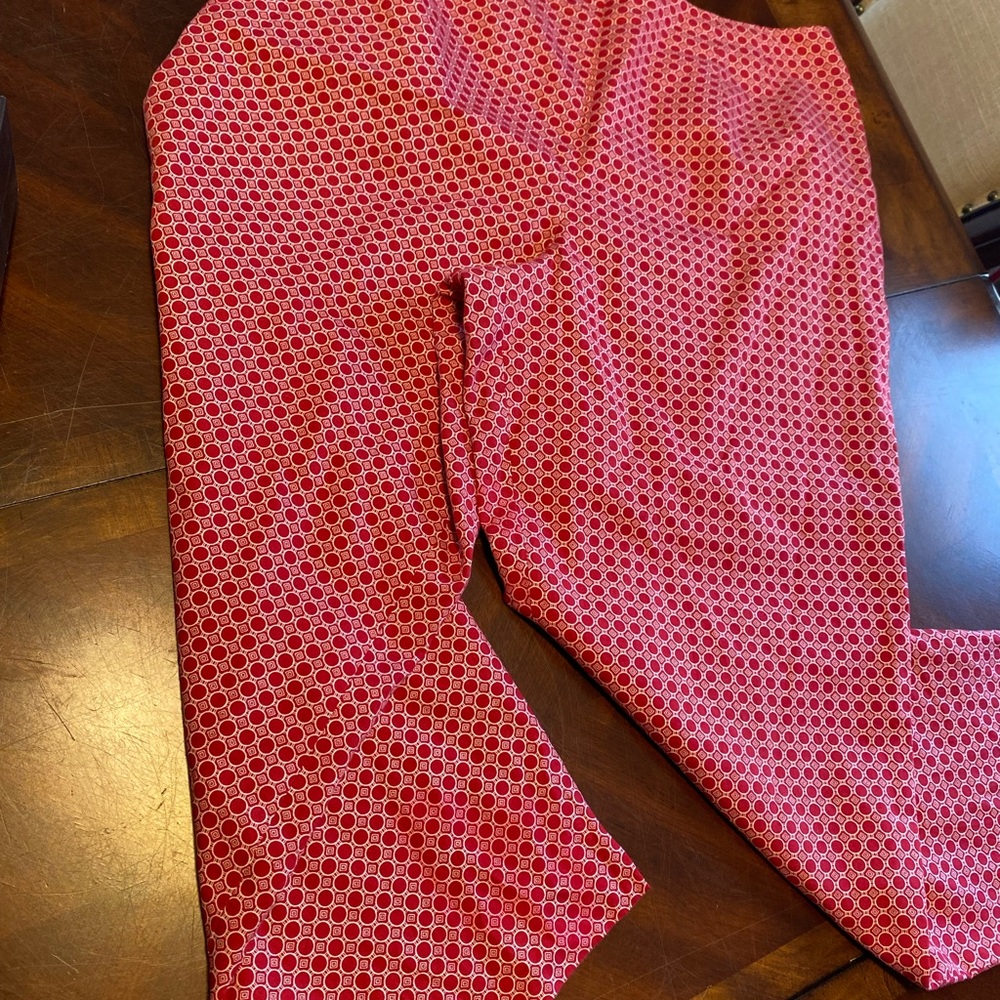 Talbots Red Geometric Capris